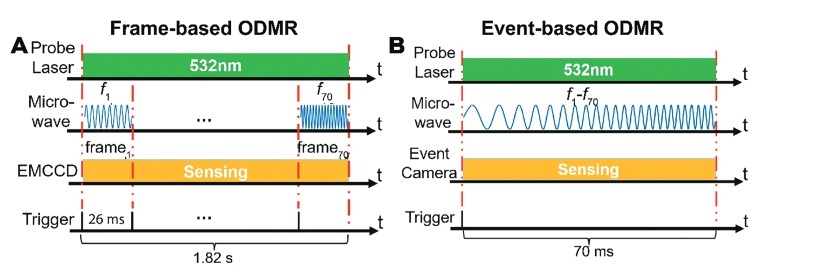 Widefield Diamond Quantum Sensing with Neuromorphic Vision Sensors