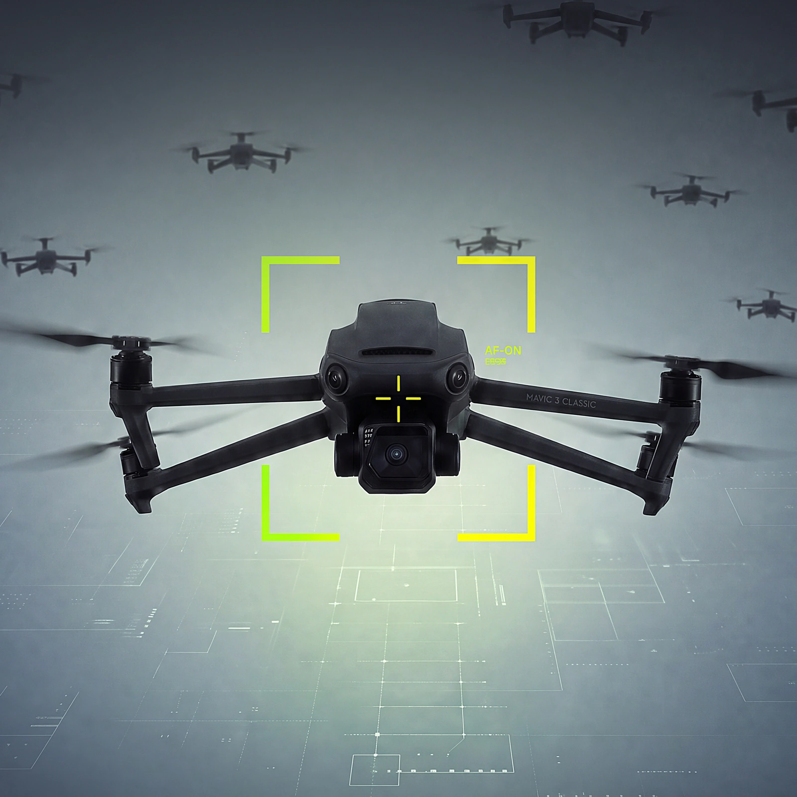 A drone in flight.