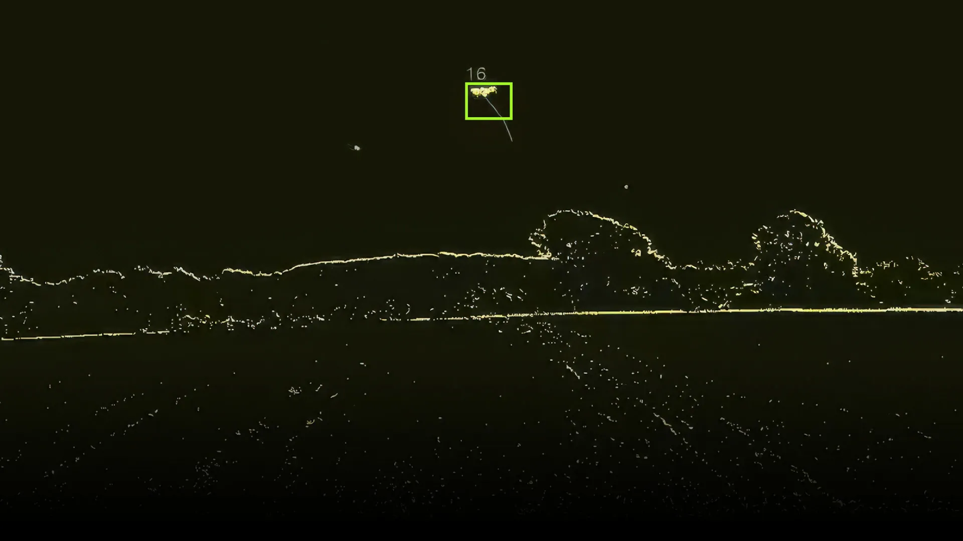 Event-based view of a small drone detected and tracked above a treeline by Mantara Event-based view of a small drone detected and tracked above a treeline by Mantara